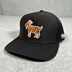 Waggle Golf Hat Black The Goat OG Snapback One Size Cap Tiger‎ Performance NEW